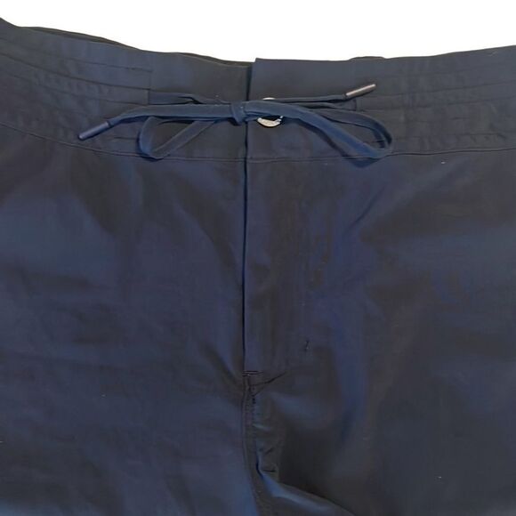 Athleta Navy Blue Hudson Snap Closure Drawstring Boardshorts Size 16 - Picture 3 of 11